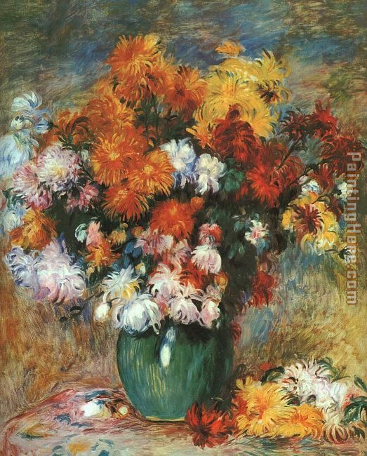 Vase of Chrysanthemums painting - Pierre Auguste Renoir Vase of Chrysanthemums art painting